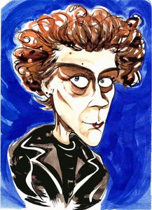 Olga Neuwirth (caricature of Austrian composer, born 1968) by Neale Osborne